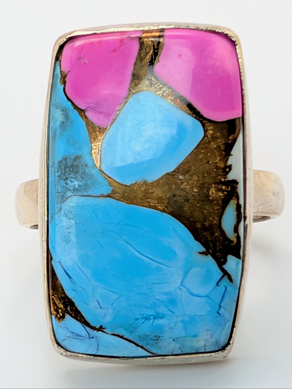 Cotton Candy Turquoise S925 Sterling Silver Size 9 3/4